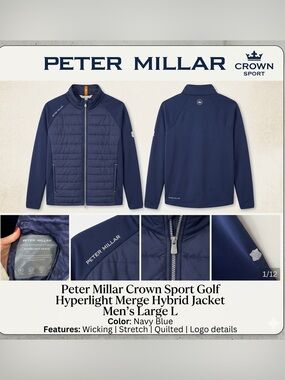 Peter Millar Crown Sport Golf Hyperlight Merge Hybrid Jacket Men’s Large L